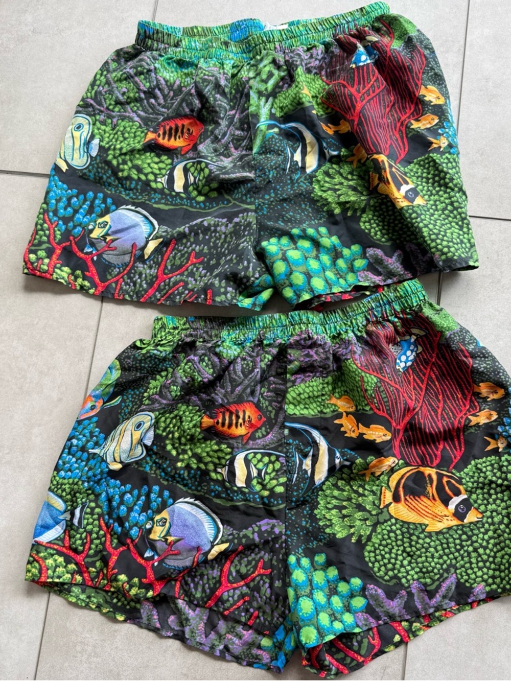 Bundle of 2 Briefly stated Vibrant fish Reef Boxer medium large Briefs 100% silk